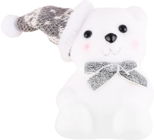 Прикраса ялинкова Ведмедик білий в капелюсі асорт