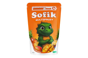 Напій соковий безалкогольний негазований зі смаком манго Multifruit Sofik д/п 200мл
