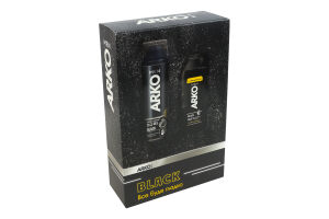 Набор подарочный Гель для бритья и умывания 2в1 200мл + Гель для душа и шампунь 2в1 260мл Black Arko Men 1шт