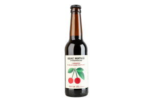 Квас ржаной функциональный сухой нефильтрованный пастеризованный С вишней и вишневыми листьями Berryland с/бут 0.33л