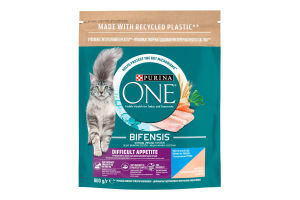 Корм сухой полнорационный для взрослых котов с выборочным вкусом в еде Purina One д/п 800г