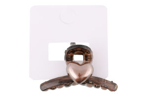 Заколка-краб д/волосся Серце пластик 4,5*2,25см