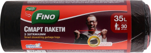 Смарт-пакети для сміття з затяжками 35л Fino 30шт