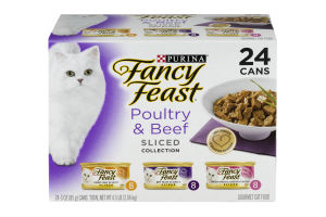 Purina Fancy Feast Cat Food Sliced Poultry & Beef - 24 CT