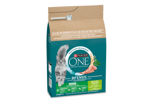 Корм сухой полнорационный для взрослых котов с высоким содержанием индейки Indoor Purina One м/у 2.8кг