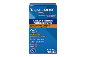 CareOne Cold & Sinus Nose Drops Nasal Decongestant