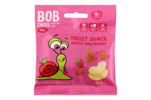 Снек фруктово-ягідний для дітей від 12міс Apple-raspberry Baby Bob Snail м/у 20г