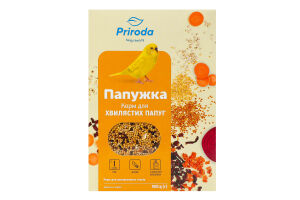 Корм для хвилястих папуг Йод + колор Папужка Природа к/у 500г