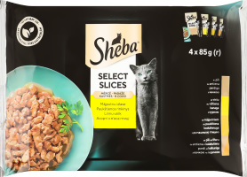 Набір кормів консервованих для котів з качкою, з куркою, з домашньою птицею, з качкою та індичкою Sheba м/у 4х85г