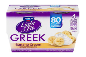 Dannon Light & Fit Greek Yogurt Banana Cream - 4 PK
