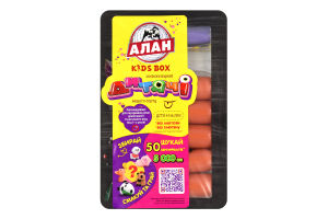Сосиски варені Дитячі Kids box Алан в/с лоток 0.235кг