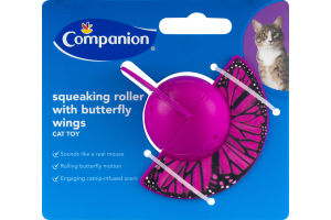 Companion Cat Toy Squeaking Roller With Butterfly Wings