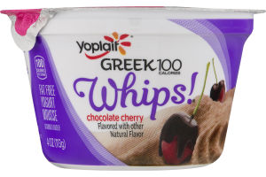 Yoplait Greek 100 Whips Fat Free Yogurt Mousse Chocolate Cherry