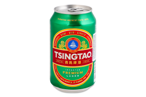 Пиво 0.33л 4.7% светлое фильтрованное пастеризованное Lager Premium Tsingtao ж/б