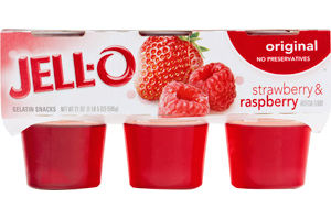 JELL-O Gelatin Snacks Strawberry & Raspberry - 6 CT