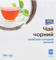 Чай черный байховый сортовой мелкий аro к/у 100х1.5г