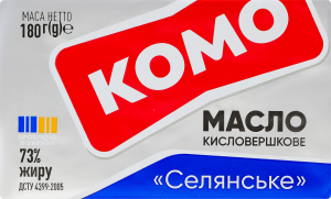 Масло кислосливочное 73% Крестьянское Комо м/у 180г