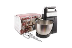 Міксер чорний Чаша+Вінчик 2шт 250-500Вт Grunhelm