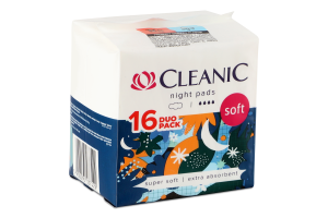 Прокладки гігієнічні Cleanic Soft Duo pack нічні