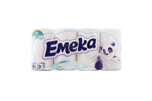 Бумага туалетная 3-х слойная White Emeka 8шт