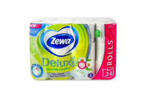 Папір туалетний 3-х шаровий Camomile comfort Deluxe Zewa 24шт