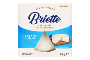 Сыр 60% мягкий с голубой плесенью Creamy&Blue Briette к/у 125г