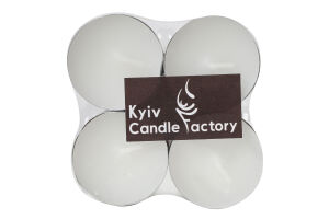 Свічка чайна біла 6год №У7011 Kyiv Candle Factory 8шт