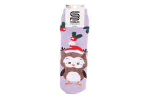 Шкарпетки жіночі Premier socks класичні махра з пух.мал.сова р.23-25 Арт.3610