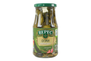 Огурцы маринованные слабокислые стерилизованные Верес с/б 500г