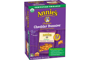 Annie's Homegrown Cheddar Bunnies Organic Baked Snack Crackers - 12 CT