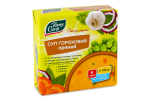 Суп гороховий пряний з горохом варено-сушеним і натуральними сушеними овочами Тьотя Соня м/у 180г