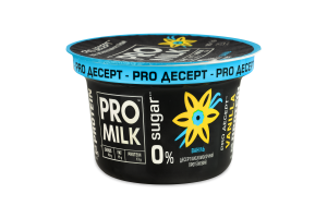 Десерт кисломолочный 9.4% протеиновый термизированный с наполнителем и подсластителем Ваниль Pro Milk ст 160г