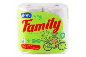 Папір туалетний 3 шари Family Grite 4шт