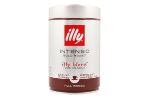 Кофе натуральный молотый темная обжарка Intenso Illy ж/б 250г