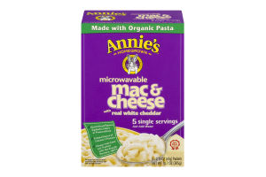 Annie's Homegrown Microwavable Mac & Cheese With Real White Cheddar - 5 CT