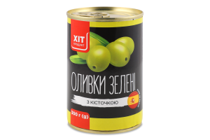 Оливки зелені з кісточкою Хіт продукт з/б 300г