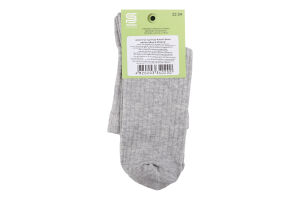 Шкарпетки підл Premier socks висок рубч сір р22-24