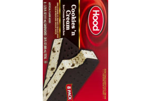 Hood Ice Cream Sandwiches Cookies 'n Cream - 8 PK