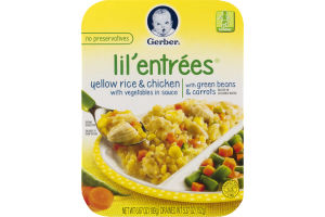 Gerber Lil' Entrees Yellow Rice & Chicken with Vegetlabes in Sauce with Green Beans & Carrots