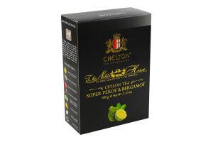 Чай черный цейлонский байховый листовой Super pekoe&Bergamot Благородный дом Chelton в/с к/у 100г