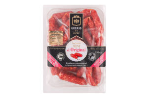 Колбаски из мяса птицы Мини Салями классические Gremio в/с с/к лоток 250г