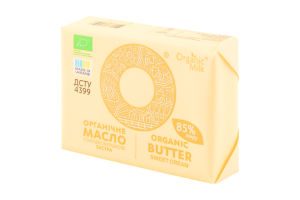 Масло сладкосливочное 85% органическое Экстра Organic Milk м/у 180г