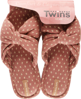 Капці відкриті домашні жіночі Twins №7138 38-39 коричневий