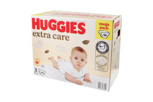 Підгузники для дітей 6-10кг 3 Extra Care Huggies 96шт