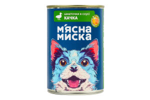 Корм д/дорослих котів Шматочки з качкою та овочами в соусі 415г ж/б М'ясна миска