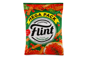 Сухарики пшенично-житні з смаком Червона ікра 100г Flint