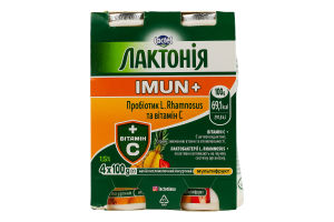 Напій кисломолочний 1.5% йогуртний з наповнювачем Мультифрукт Імун+ Лактонія к/у 4х100г