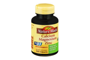 Nature Made Calcium Magnesium Zinc Tablets - 100 CT