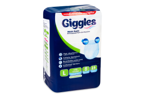 Підгузники-трусики д/дорослих лардж 100-150см 8шт Гіглс