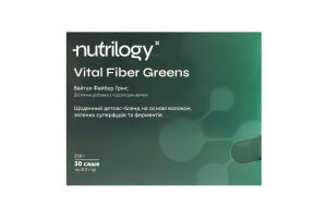Добавка дієтична з підсолоджувачем Щоденний детокс-бленд Vital Fiber Greens Nutrilogy 30х8.3г